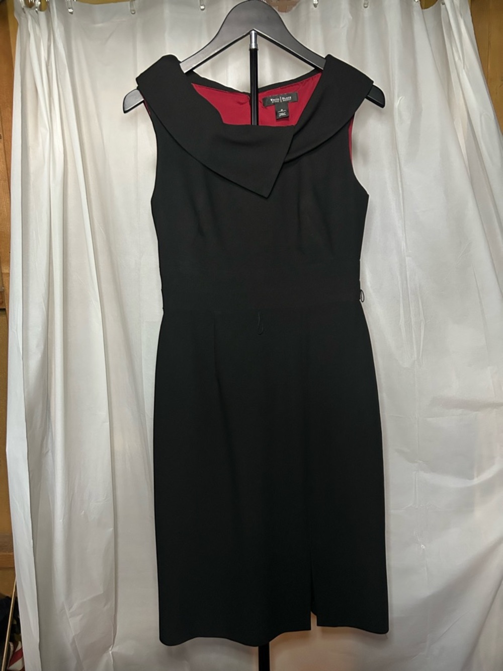 Calvin Klein Black Sheath Dress with Ruching Detail at Hip